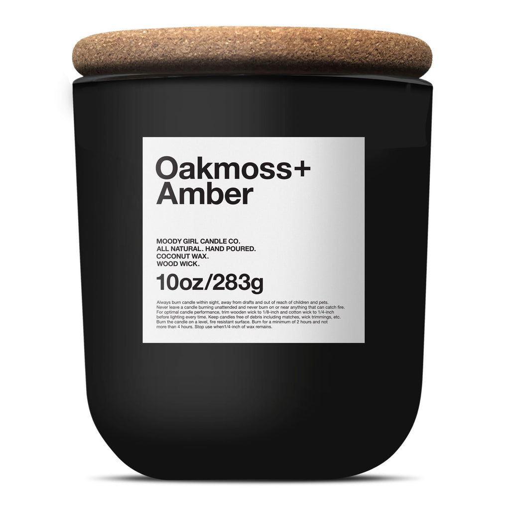 Oakmoss + Amber - Wood Wick - Matte Black